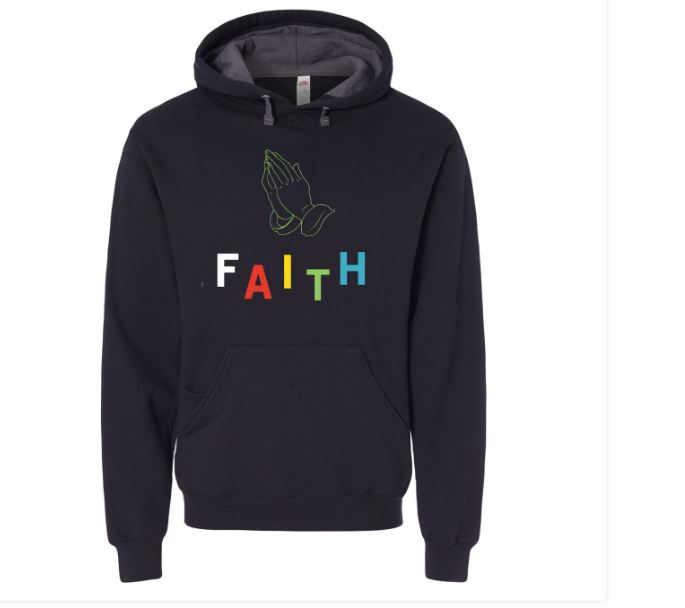 After you pray, you have to keep the faith. Check out the matching t shirt and back pack