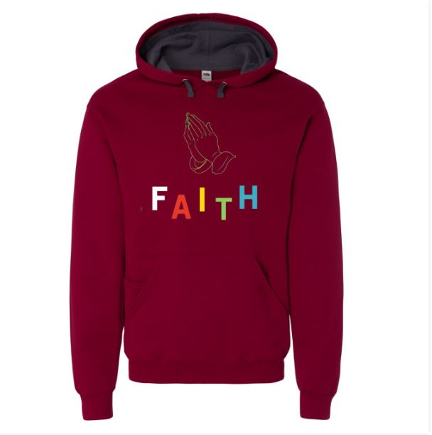 After you pray, you have to keep the faith. Check out the matching t shirt and back pack.