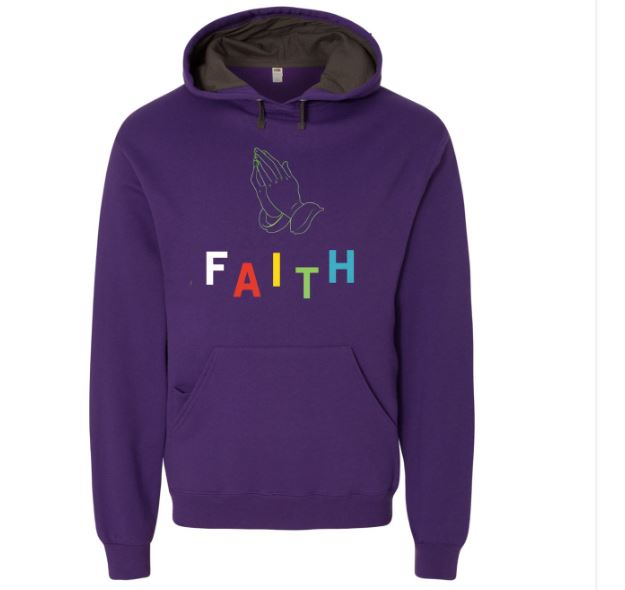 After you pray, you have to keep the faith. Check out the matching t shirt and back pack