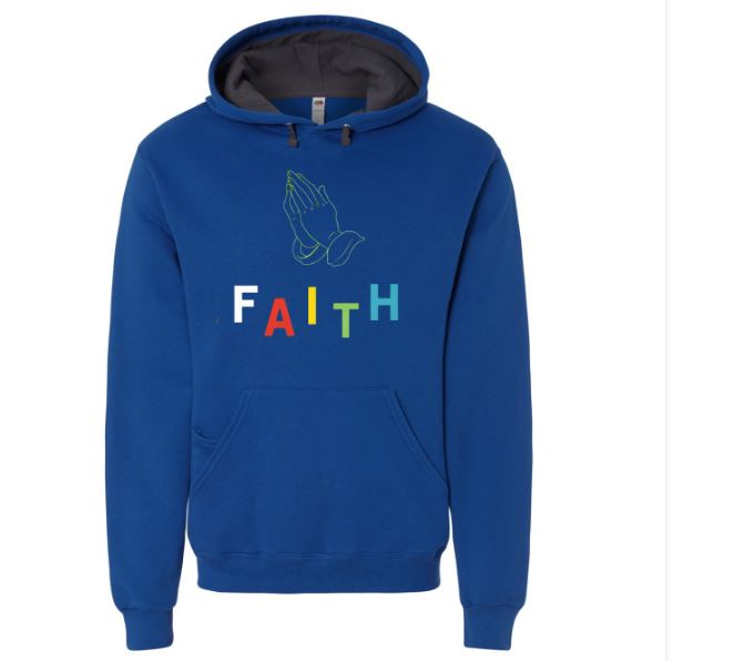 After you pray, you have to keep the faith. Check out the matching t shirt and back pack